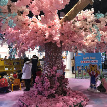 Simulation cherry blossom single branch plastic pole wedding decoration fake flower cherry blossom rattan encryption simulation flower cherry blossom tree landscaping
