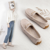 2020 summer new Doudou shoes womens all-match Korean version of the trend pregnant womens shoes net red Korean version of the trend leather flat shoes