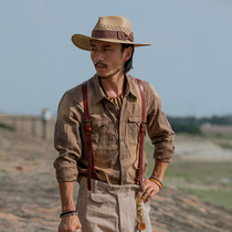 SOARIN original design British style linen shirt Men vintage retro casual shirt jacket inch shirt