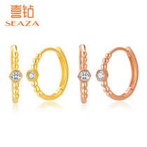 Diamond earrings female 18K gold simple single diamond fashion earrings tide build exquisite diamond earrings recommended