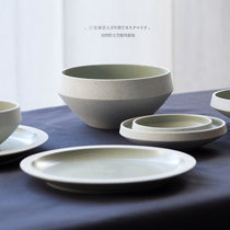 Creative Nordic green ceramic dish dish set Snack tray Baking porcelain plate Western plate Steak plate dish plate tableware