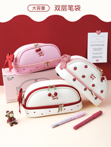  Girls heart cute pencil case Japanese tide ins simple large capacity primary school junior high school student stationery pencil case