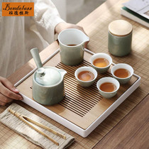 Japanese-style travel tea set one pot four cups six cups simple outdoor portable kung fu tea set side handle pot tea maker