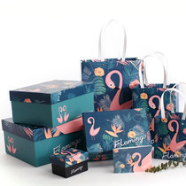 Flamingo hipster gift box carrying gift bag gift packing box holiday birthday jewelry box sugar box