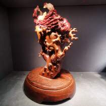 Guilin chicken blood jade dragon victory chicken blood stone jade carving family photo home office feng shui ornaments