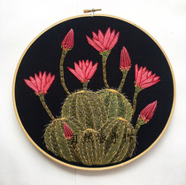 Natural style handmade hot sale tropical plant embroidery A with 17CM embroidery material bag hanging pictures can be customized