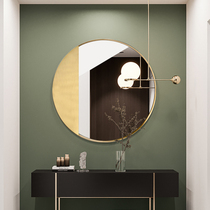 American hanging mirror art light luxury porch decorative mirror Wall living room dining side mirror wall hanging round mirror irregular mirror