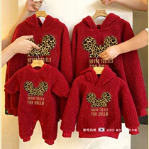 South Korean baby high-end pro-son clothing lamb thicken sweatshirt fried street a three-mouth four-mother womens clothing jacket