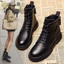 Intra - leather increases Martin boots England Wind 2022 new spring and autumn single boots flat locomotive shortbot female in tide