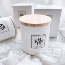 KHANID INCENSE CANDLE CERAMIC CUP SMOKE-FREE WOOD COVER INS BRITISH PEAR SANDALWOOD 2 POT GROUP SPOT