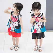 Childrens clothing girls summer clothes 2020 new foreign air suit children Korean version fashion vest shorts snowspun two sets of damp