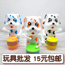 Childrens baby chain drumming dog winding dog winding animal puppy toy stalls night market wholesale beating drum swing