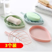Drain Soap Box Home Nordic Creative Leaf Type Large Soap Rack Plastic Brief Eurostyle Double Layer Soap Box