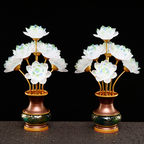 Buddha lamp Buddha front for light LED Seven color glazed lotus lamp lotus light lotus lamp Buddha for lamp Changming lamp Seven pints of light Buddha lamp