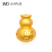 Yongmingde gold transfer bead 3d hard gold road pass string beads gold gourd Fu Lu three pass Buddha head loose gold beads