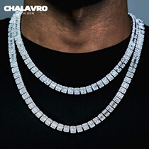 CHALAVRODW Cuban Necklace tennis tennis Chain Men and Women Full of Diamond choker HIP HOP Wang Yibo