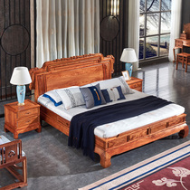 Red Wood Harmony Large Bed 1 8 m Solid Wood Flowers Pear Wood Chinese Double Wedding Bed Hedgehog Purple Sandalwood Antique Furniture
