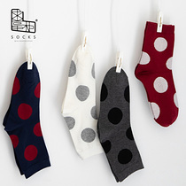 Request Dispensers Socks Woman Spring Summer Fall Slim all cotton Short-cylinder Sox large round points Colour trendy Wave Point Sox