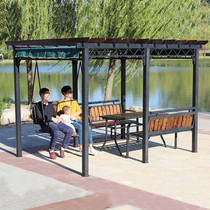 Grape rack anti-corrosion wooden house gazebo factory direct solid wood flower rack Outdoor furniture Garden tables and chairs Garden corridor rack