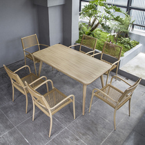 Outdoor table and chair Villa courtyard balcony rattan chair three-piece combination simple indoor outdoor leisure dual-purpose table chair