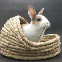 Rabbit Rabbit Grass Cohorts Natural Grindrome Guinea Pig Rabbit Nest Cushion Cage Supplies Straw Nest Hand-knitted Sturdy and not easy to loose