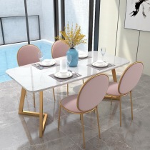 Nordic style marble dining table Household small type light luxury dining table and chair combination postmodern simple rectangular dining table