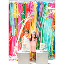 Crepe paper rain silk package background wall Childrens birthday wedding room installation decoration party theme 100 days decoration supplies