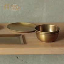 Fog linen work Japanese brass ornaments niche Bowl plate retro nostalgic modern handmade boutique home