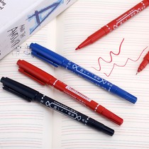 Water-based oil marker black Hook pen Art special students with childrens painting hand-painted blue thin head small double head waterproof quick-drying non-fading marker Red Hook edge non-erasable label painting