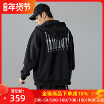 Muscle Dog Tide Brand Winter American Loose Hooded Plus Fleece Cardigan Sweater Sports Fitness Zipper Jacket Jacket Men