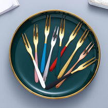 Fruit fork set creative cute 304 stainless steel fork household European ins fruit snack cake insert fruit