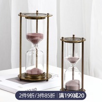 Modern minimalist metal hourglass ornaments home living room study time hourglass timer decorations wedding gifts