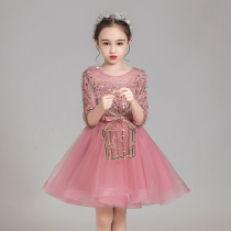 Childrens dresses Princess dresses Girls birthday high-end host Little girl flower girl wedding piano performance suit summer