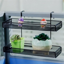 Office desktop storage rack Balcony hanging shelf Wrought iron hanging basket anti-theft window sill potted flower rack