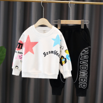 Childrens clothing boy suit spring 2021 new childrens spring and autumn sports baby long-sleeved sweater in childrens Korean version