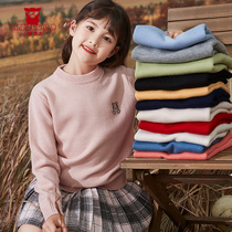 2020 autumn and winter new childrens sweater boy pullover large childrens clothing girls foreign knitwear wool base shirt