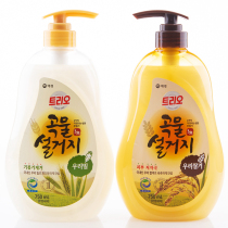 South Korea imported Aijing detergent white wheat yellow rice bran detergent dishwashing large bottle 723ml