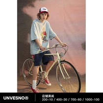 Unvesno (UN) Magic Boy Holiday Kids Retro Print Loose Casual Short-sleeved Cotton T-Shirt Summer Original