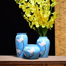 Jingdezhen Ceramic vase New Chinese Three sets Home Decorative Items Swing pieces Living room Home flower arrangement Dry flowers Modern