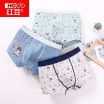 3 strips of red bean boys underwear cotton boxer childrens middle and Big Boy 3-15 year old boy boxer shorts