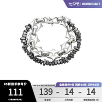 WKST × ADMOR joint price-chain iron ore bilayer bracelet lovers male and female hip-hop bracelet