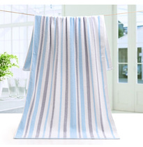 Pure Cotton Bath Towel Absorbent Striped Vegan Color Home Bath Towels Intensify Thickened 70 * 140 minimalist towels