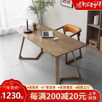 Nordic White Wax Wood Full Solid Wood Desk Pole Minimalist Writing Desk Modern Minimalist Book House Computer Desk Home Desk Sub