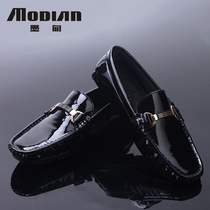 Soybean shoes men boat shoes paint leather leather men shoes English driving lazy shoes casual shoes leather shoes