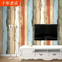 American Vintage Nostalgia Wallpaper Graffiti Wood Pattern Mediterranean Shop Milk Tea Shop Decor Casual Personalized Wallpaper