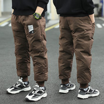 Boy Clothing Boy Down Cotton Pants Winter Clothing Season 2020 New Thickened Warm Children CUHK Suede Pants External Wear