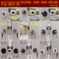 Dull lock green bronze Channel Lock No handle hidden door invisible door lock black nickel gray single side lock narrow frame door lock