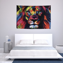 Nordic Poppwind Lions Decoration Hanging Cloth Bedroom Bedside Dorm Bed Net Red Wall Cloth Bar Restaurant Café Hanging Curtain