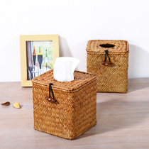 Sea Hay Choreography Handmade Hay Choreography Square Tissue Box Living-room Paper Towels Box Drawing Paper Towels With Napkins of the Tanetian Garden