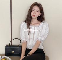 Pellet South Korea June Summer lady Little crowddirector Lace Crochet a short sleeve shirt for short sleeves
